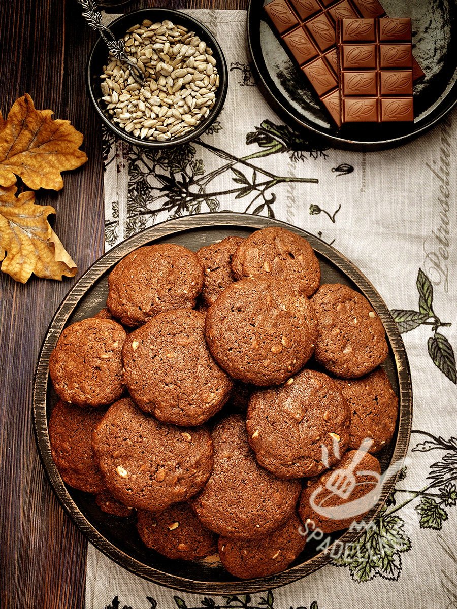 Cookies cioccolato e semi di girasole